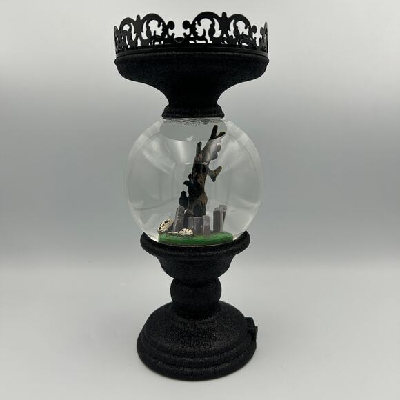Bath And Body Works Lighted Spooky Cemetery Waterglobe Halloween Candle Holder - Picture 2 of 6